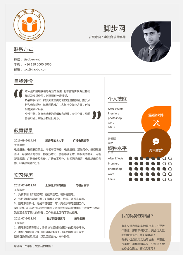 合肥学院毕业生简历yx038截图